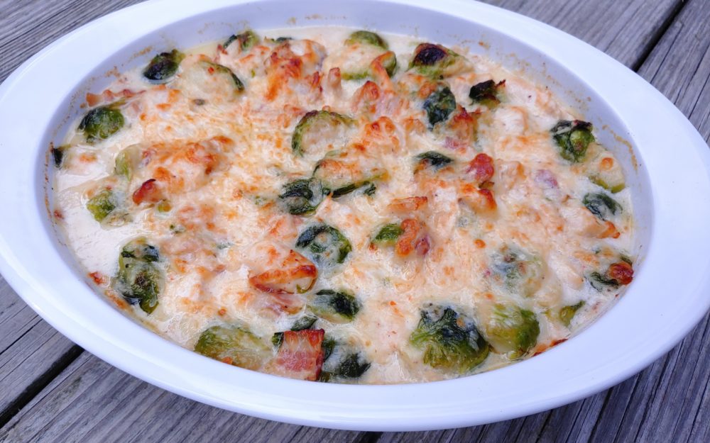 Cheesy Chicken Brussels Sprouts Casserole