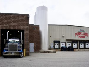 Milk truck delivering Maine Milk to Pineland Farms Dairy Company